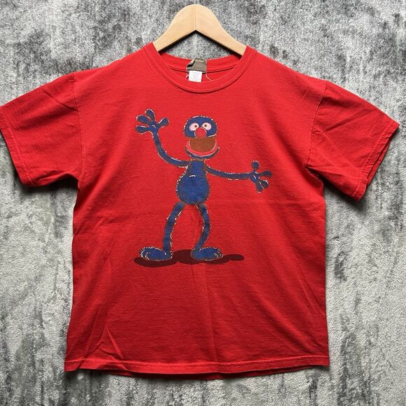 Vintage Grover Sesame Street T Shirt Size Medium Mighty Fine Y2K Red - Picture 1 of 7